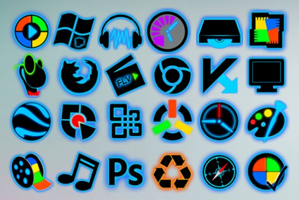 Illuminate Blue icons ico