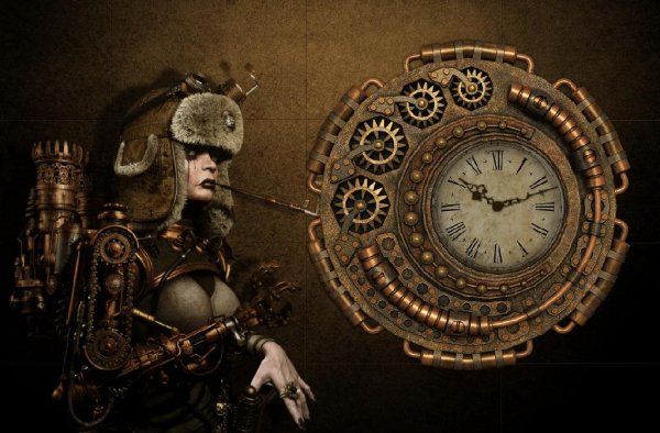 Steampunk Mechanical Clock 2 for xwidget (animated)