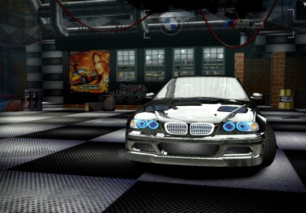 NFSMW Гараж черно-белая плитка