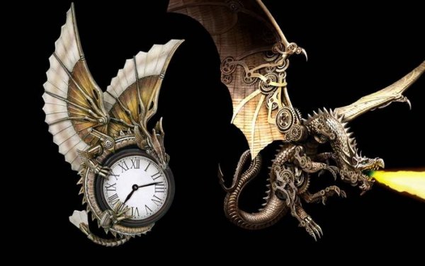 Steampunk Dragon Clock