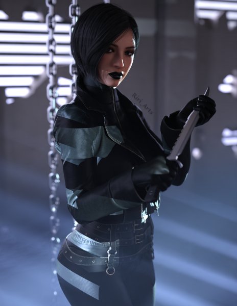 Ada with knife