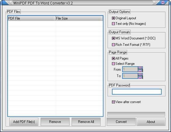 Mini PDF to Word Converter 3.2