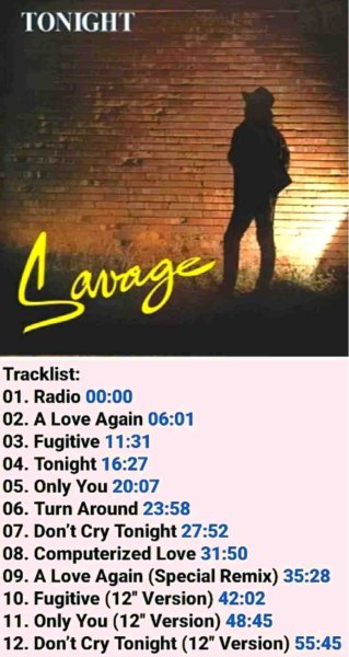 Savage - Savage - Tonight (1984) 2 LP Album