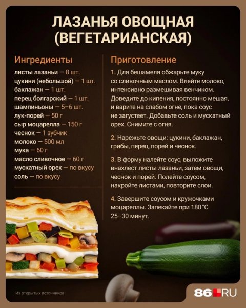 Лазанья овощная