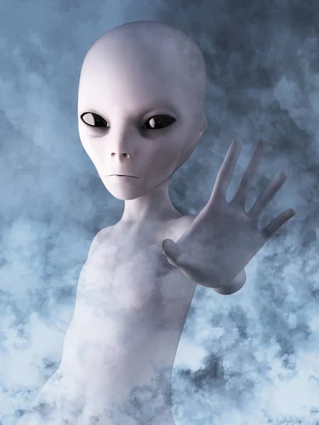 photo alien reaching out its h