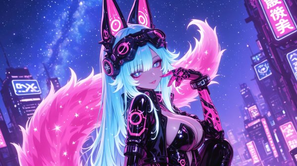 Anime-fox-girl-cyberpunk-sci-fi-4k 332@5@o