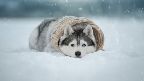 Husky-dog-snow-4k 210@5@o